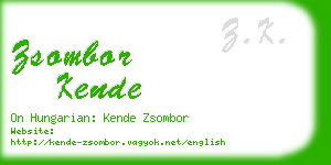 zsombor kende business card